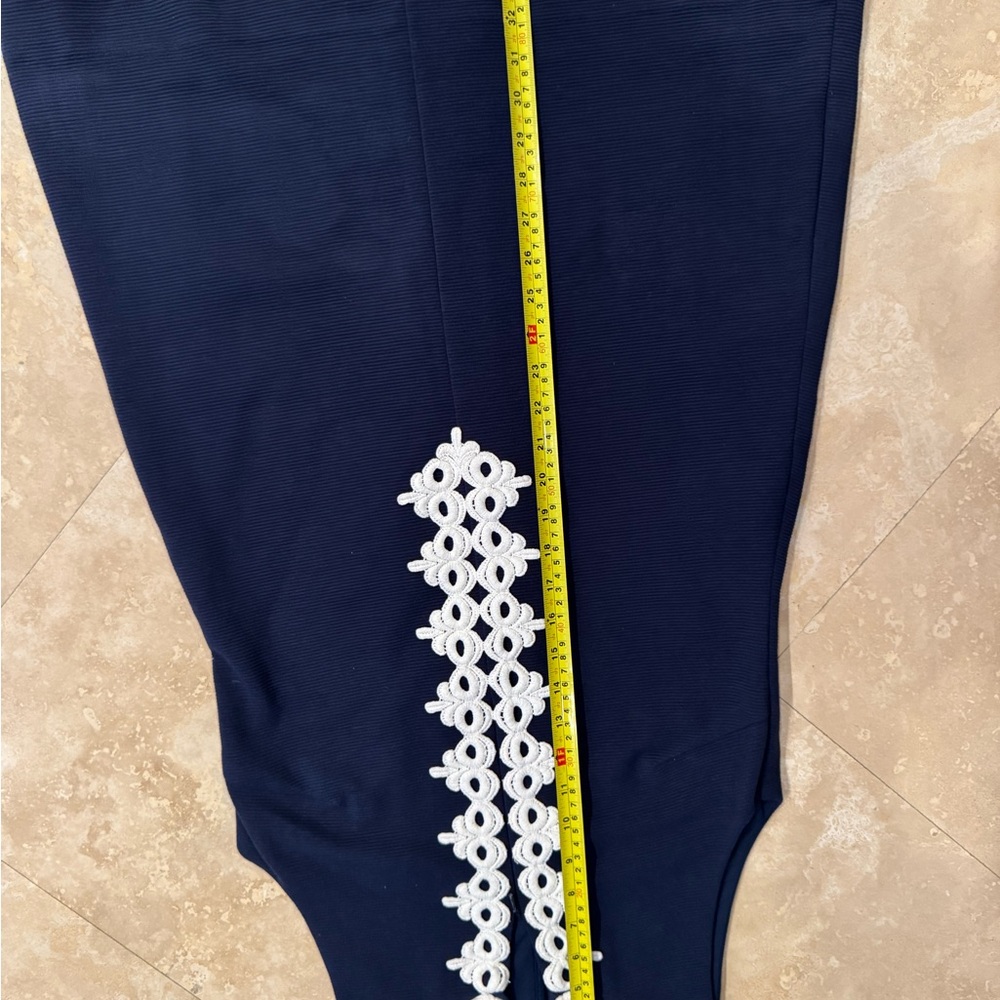 Lilly Pulitzer Navy and white dress.  Fits beautifully.  Enclosed pics are me - Picture 5 of 7